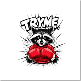 Boxer raccoon Posters and Art